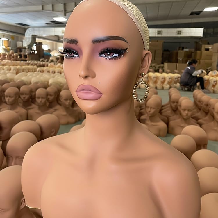 L7 MANNEQUIN European American Femlae Model Head Display Props Mannequin Head with Shoulders Bust (DC YH W) - Image 2